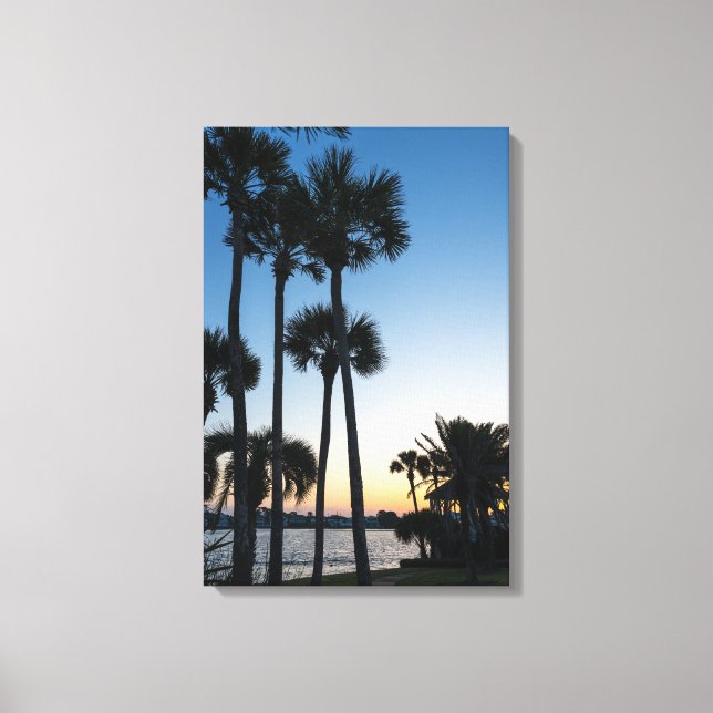 Lienzo Palm Trees Sunrise Destin Florida Canvas Print (Anverso)