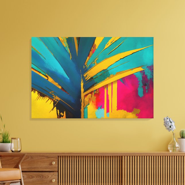 Lienzo Palma de Oro – Energía Tropical Abstracta (Insitu (Sala de estar))