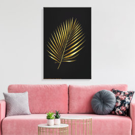 Lienzo Palma Frondosa Dorada Majestuosa Arte Tropi
