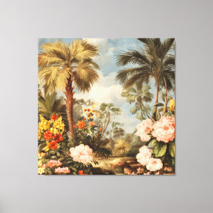 Lienzo Palmas Tropicales Botánicas Vintage