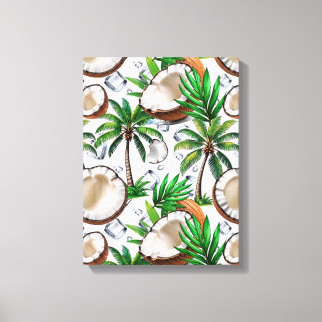 Lienzo Palmeras de coco diseño tropical (Anverso)