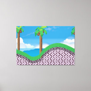 Lienzo Palmeras de videojuegos vintage.