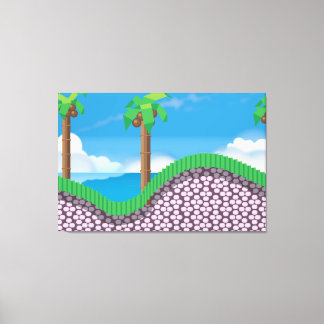 Lienzo Palmeras de videojuegos vintage.