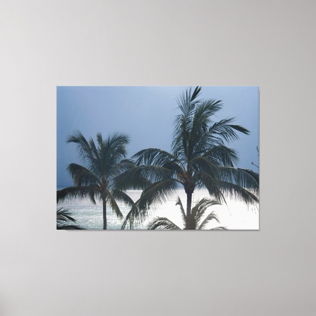 Lienzo Palmeras En La Playa (Anverso)