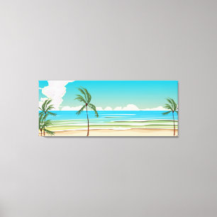 Lienzo Palmeras en un diseño retro de playa