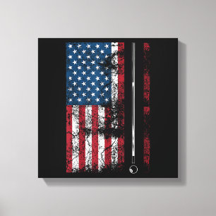 Lienzo Palo de billar con bandera americana divertido jue