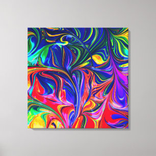 Lienzo Palo de brillo trippy con girasol arco iris
