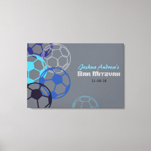 Lienzo Palo MitzvahSign de la barra del FÚTBOL en el