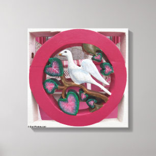 Lienzo Paloma blanca en rosado - Viñedo de Martha