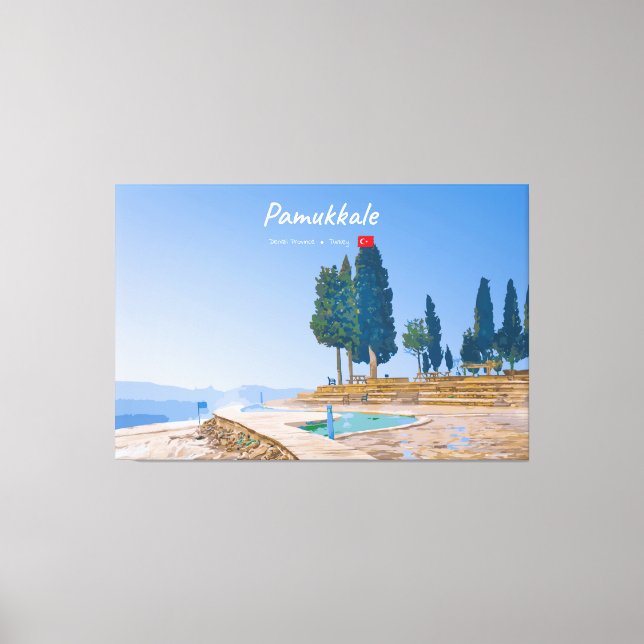 Lienzo Pamukkale, Turquía - Piscinas Térmicas (Anverso)