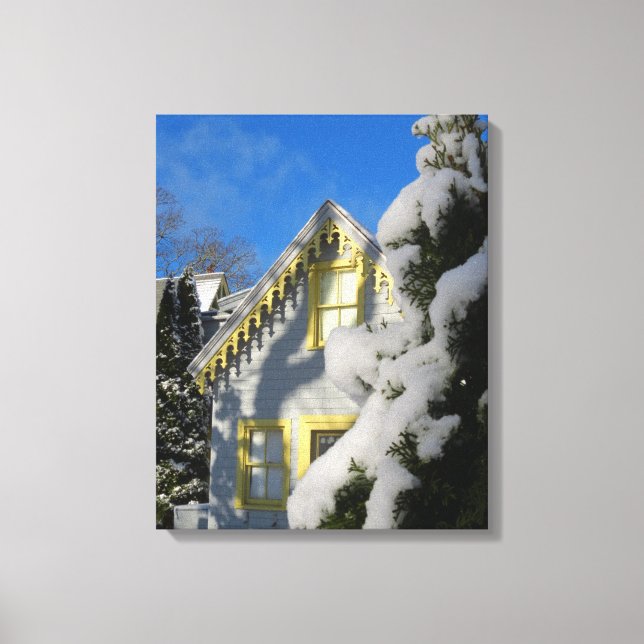 Lienzo Pan de jengibre y nieve de invierno - Viñedo de Ma (Anverso)