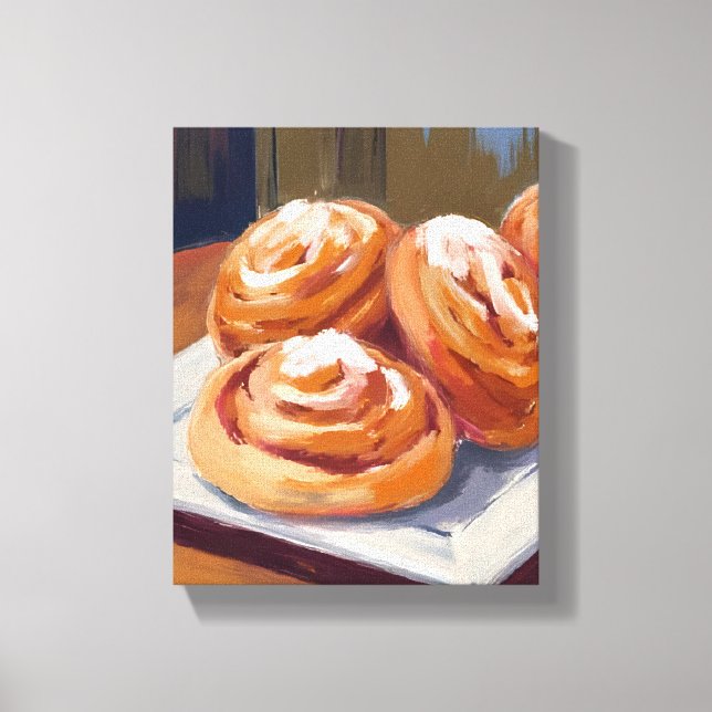 Lienzo Panadería de rollos de canela Pintura (Anverso)