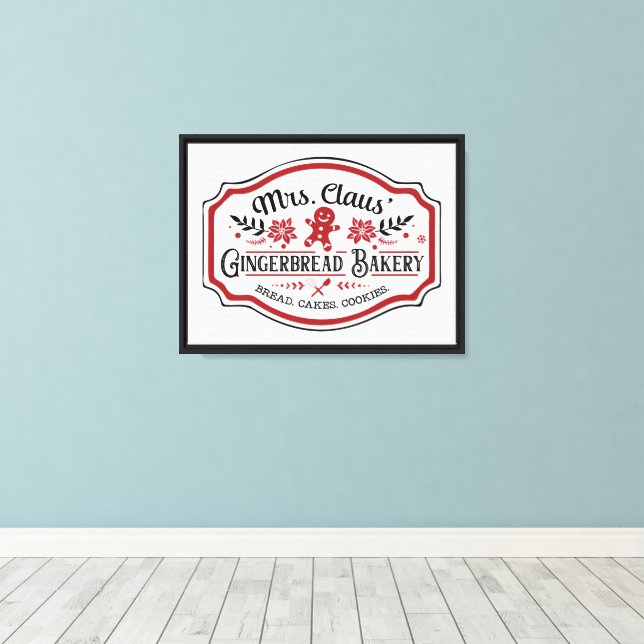 Lienzo Panadería Gingerbread de la Sra. Claus (Insitu (piso de madera))