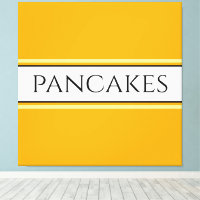 PANCAKES Texto Brillante Rayas Blancas Amarillas d