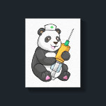 Lienzo Panda as Nurse with Syringe<br><div class="desc">This design is the perfect gift for a birthday,  Christmas and other celebrations. It is suitable for women,  men and kids.</div>