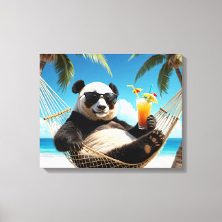 Lienzo Panda Beach Relaxation