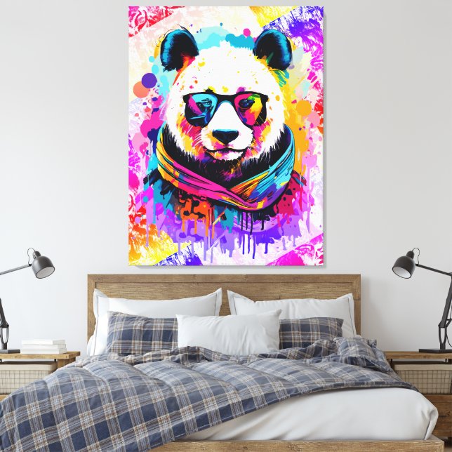 Lienzo Panda Bear - Colorido Panda Bear Pintura (Insitu(Dormitorio))
