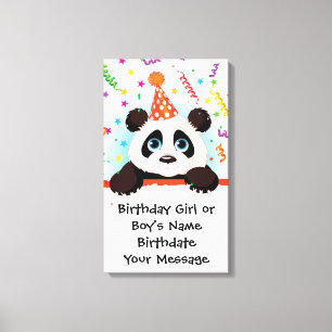Lienzo Panda Birthday Memento