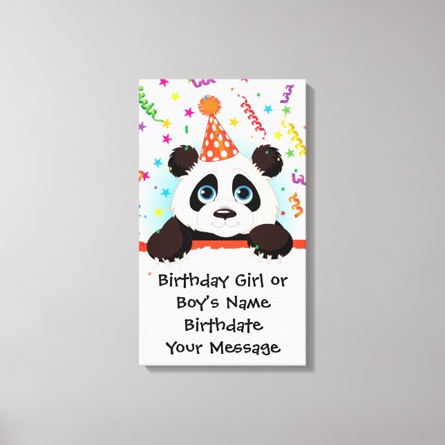 Lienzo Panda Birthday Memento (Anverso)