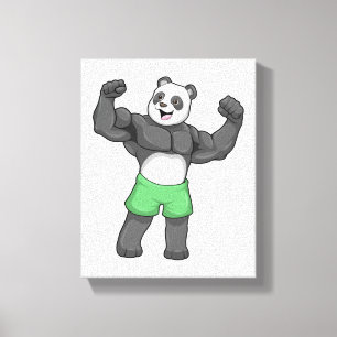 Lienzo Panda como constructora de cuerpos en Bodybuilding