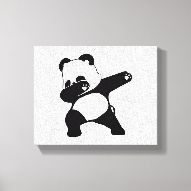 Lienzo Panda haciendo dab, divertido baile dab de panda (Anverso)