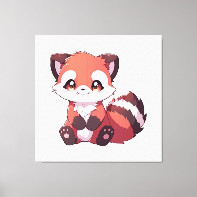 Lienzo panda rojo lindo (Anverso)