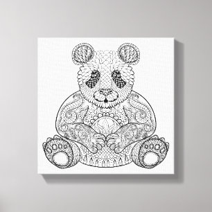 Lienzo Panda tribal inspirada 6