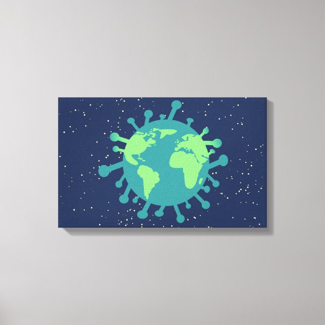 Lienzo Pandemia global (partícula viral) (infección viral (Anverso)