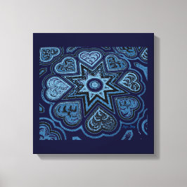 Lienzo Panel 'Corazones Llenos de Amor' (Rústicos) (Azul)
