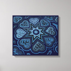 Lienzo Panel "Corazones llenos de amor" (Rustics) (Azul)