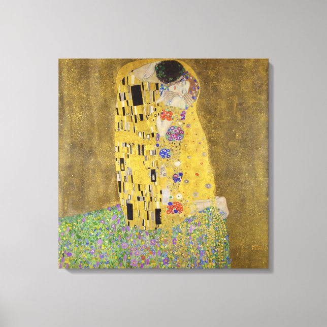 LIENZO PANEL DE CANVAS : GUSTAV KLIMT : EL BESO (Anverso)