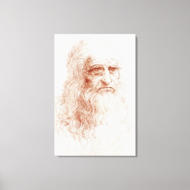 LIENZO PANEL DE CANVAS : LEONARDO DA VINCI : AUTORETRATO (Anverso)