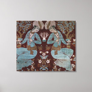Lienzo Panel de estilo Isfahán, persa, siglo XVII (seda)