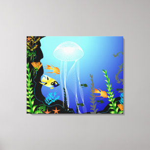 Lienzo Panel de Fantasía de peces subacuáticos 3