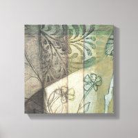 Panel de jardín con hojas, flores y hierba