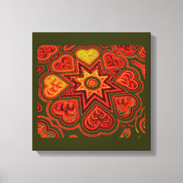 Lienzo Panel 'Hearts Full of Love' (Rústicos)(Naranja)