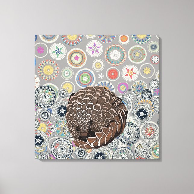 Lienzo pangolin mandala (Anverso)