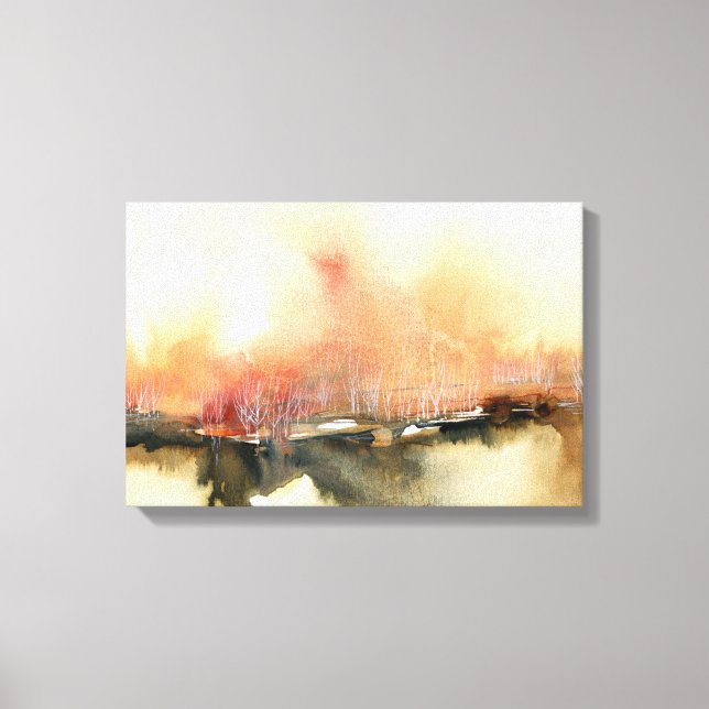 Lienzo Panorama de la Atmósfera del Amanecer Naranja Brow (Anverso)