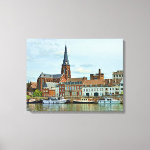 Lienzo Panorama de Maastricht desde el río Maas