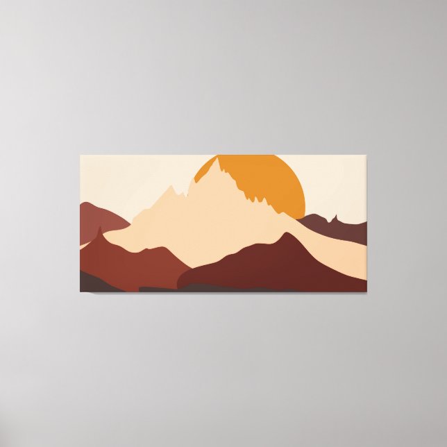 Lienzo Panorama de montaña abstracto (Anverso)