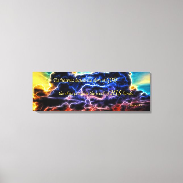 Lienzo Panorama de nubes de cúmulo biblioeléctrico (Anverso)