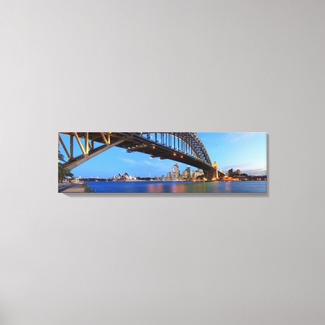 Lienzo Panorama del puente del puerto de Sydney, Ópera de (Anverso)