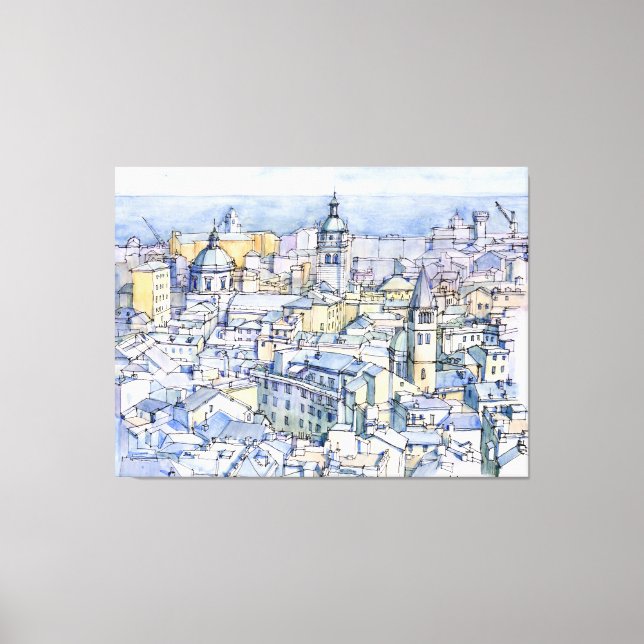 Lienzo Panoramica di Genova (Anverso)