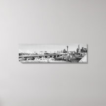 Panorámica en blanco y negro Dallas Skyline View C