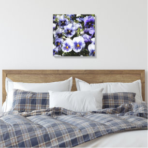 Lienzo Pansies morados de 16" x 16"