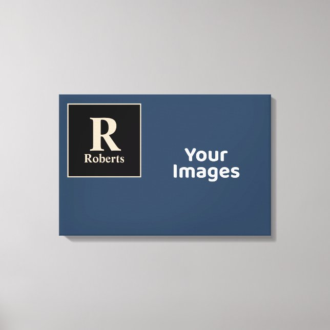 Lienzo Pantalla de foto inicial/nombre de la familia azul (Anverso)