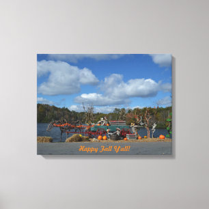 Lienzo Pantalla Rustica de Otoño   Feliz otoño, citarás