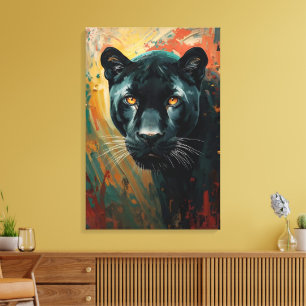 Lienzo Pantera Negra Artística - Pintura al Óleo Vibrante
