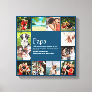 Lienzo Papá, Daddy, Definición de Padre 12 Foto Azul
