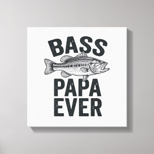 Lienzo Papa de Bajo Siempre Camiseta de Papá de Pesca Vin